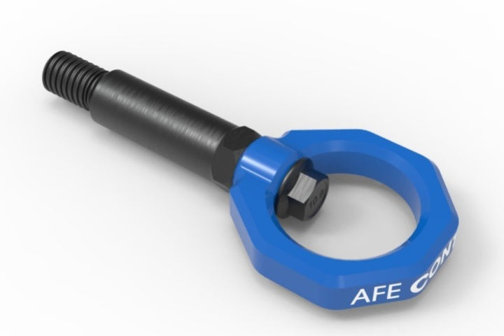 aFe Control Front Tow Hook Blue CNC Machined for BMW F-Chassis 228i 230i 320i 328i 330i 335i 340i 428i 430i M2 M3 M4 - OneFastShop