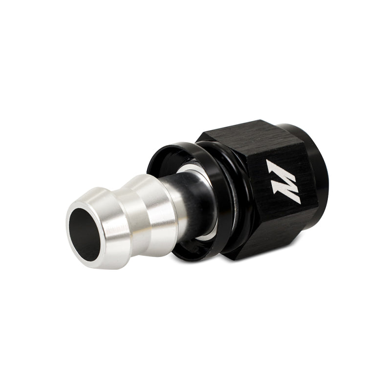 Mishimoto 8AN Straight Push Lock Fitting Silver Black - OneFastShop
