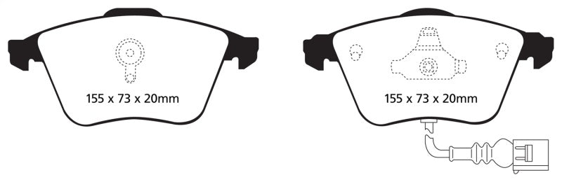 EBC Yellowstuff Front Brake Pads for 07-10 Audi TT Quattro 3.2 - OneFastShop