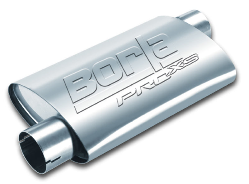 Borla Universal Pro-XS Oval 2 Inch Inlet/Outlet Offset/Offset Notched Muffler