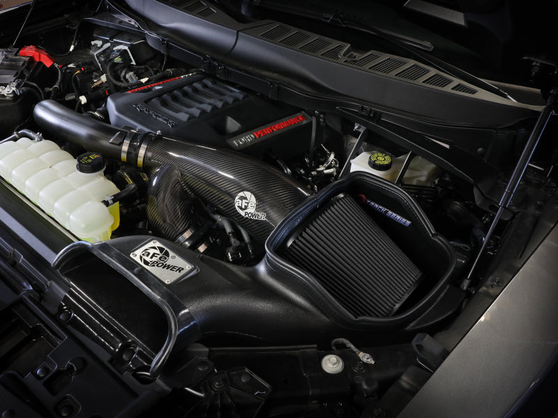 aFe Track Series Carbon Fiber Cold Air Intake System with Black Pro 5R Filter for 2021-2024 Ford F150 Raptor