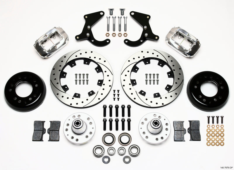 Wilwood Forged Dynalite Front Kit 12.19in Drilled Polished 1955-57 Chevy Bel Air - OneFastShop