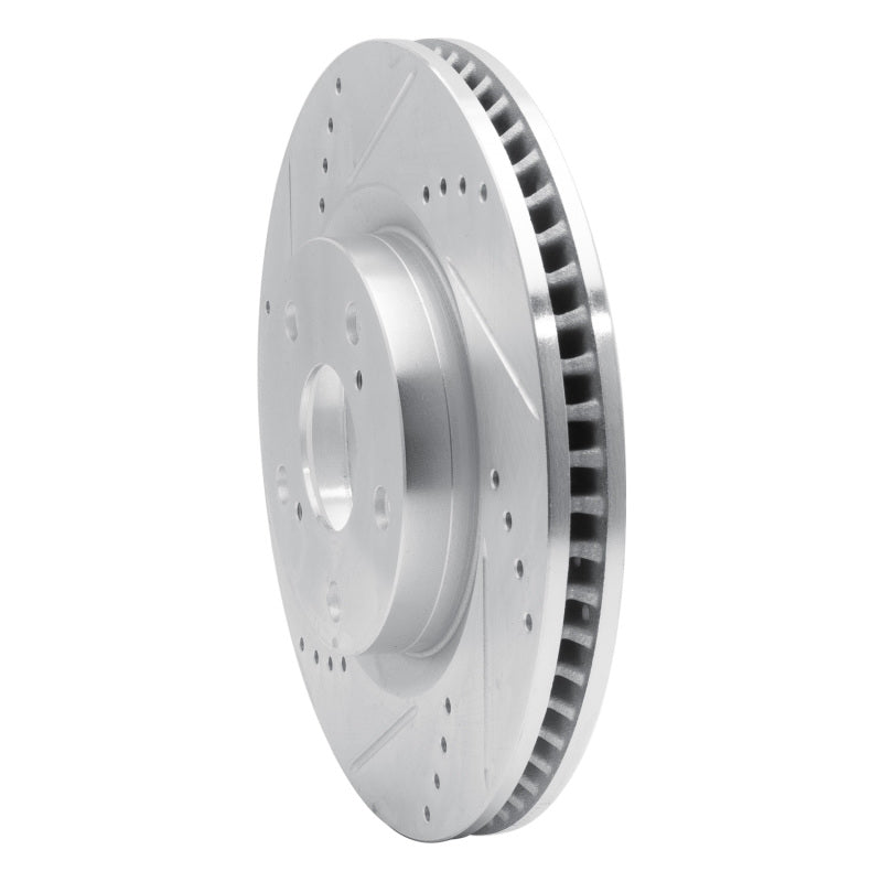 R1 06-20 Lexus ES300H Front Left Drilled And Slotted Silver Brake Rotor