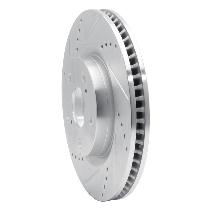 R1 06-20 Lexus ES300H Front Left Drilled And Slotted Silver Brake Rotor