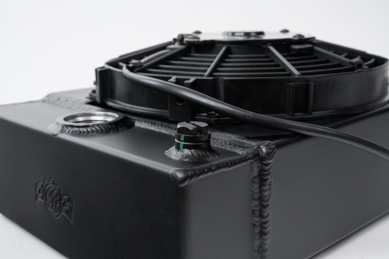 CSF Universal Drag Race Tuck Radiator with 9in Spal Fan 10.5in H x 10in L x 3.6in W Black - OneFastShop