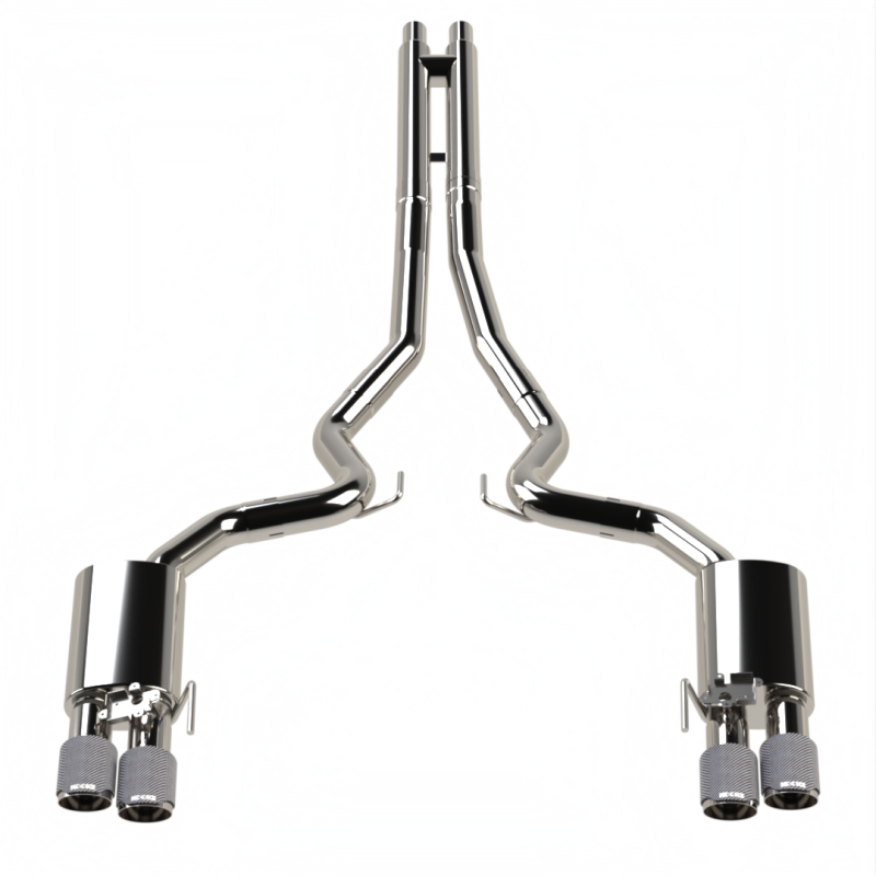 Kooks 2018–2024 Ford Mustang GT 5.0 3 In. Valved Cat-Back Exhaust Carbon Tips - OneFastShop