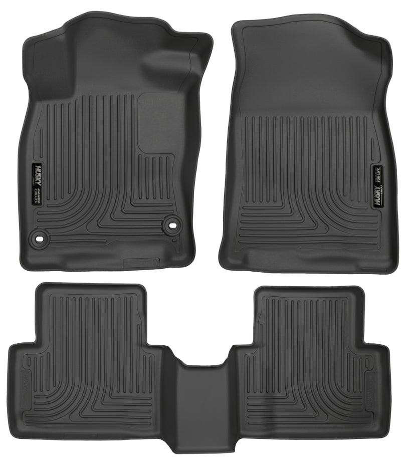 Husky Liners WeatherBeater Front & 2nd Row Floor Liners - Honda Civic (2016-2021) & Insight (2019-2022) - Black