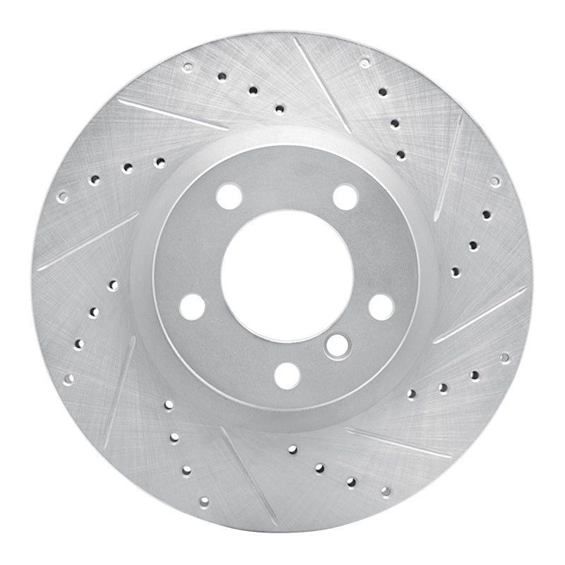 R1 Concepts Silver Front Left Drilled & Slotted Brake Rotor - BMW M3 / Z3 1995-2002