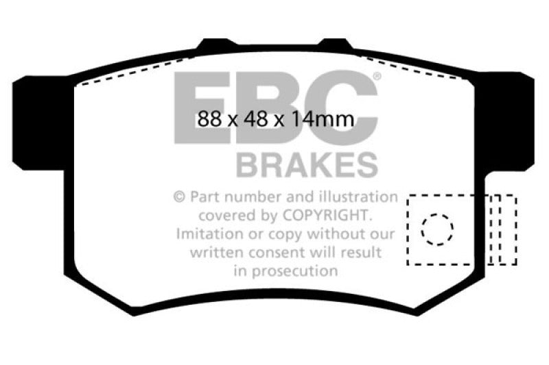 EBC Yellowstuff Rear Brake Pads - Acura Legend, CL, Honda Element 1991-2011