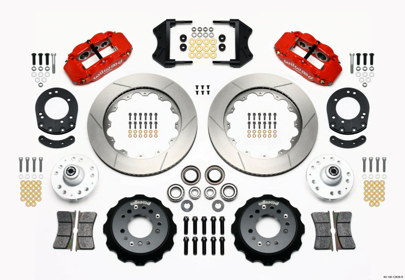 Wilwood Narrow Superlite 6R Front Hub Kit 14.00in Red for 1965-1969 Ford Mustang Drum Spindle - OneFastShop