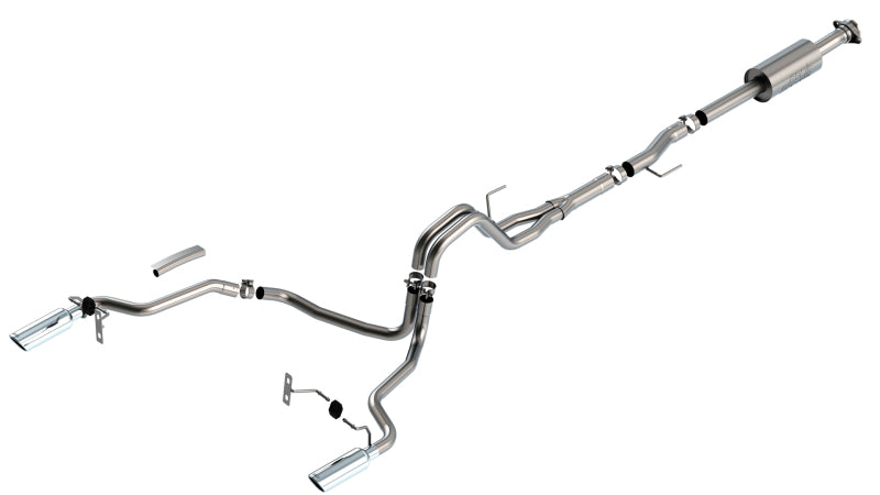 Borla Cat-Back Exhaust System S-Type with Chrome Tips for 2021-2024 Ford F-150 2.7L/3.5L King Ranch, Lariat, Platinum, Limited
