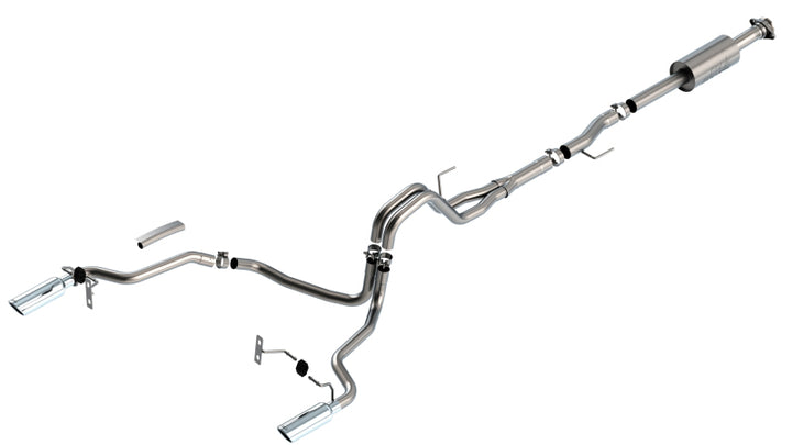 Borla Cat-Back Exhaust System S-Type with Chrome Tips for 2021-2024 Ford F-150 2.7L/3.5L King Ranch, Lariat, Platinum, Limited