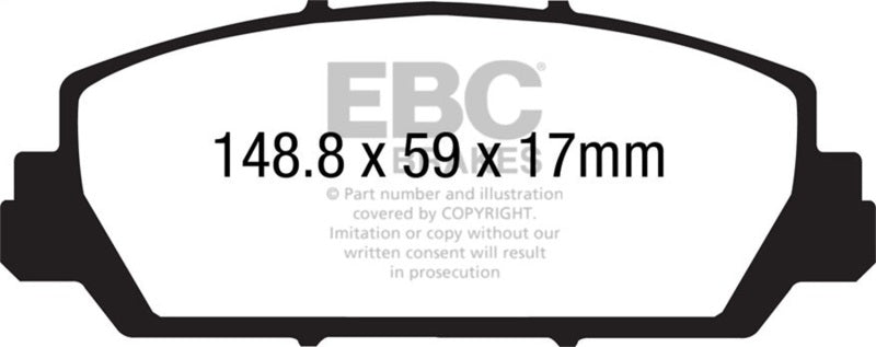 EBC Yellowstuff Front Brake Pads High Performance Aramid Fiber Compound 2012+ Acura RDX 35 - OneFastShop