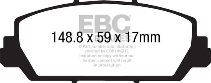 EBC Yellowstuff Front Brake Pads High Performance Aramid Fiber Compound 2012+ Acura RDX 35 - OneFastShop