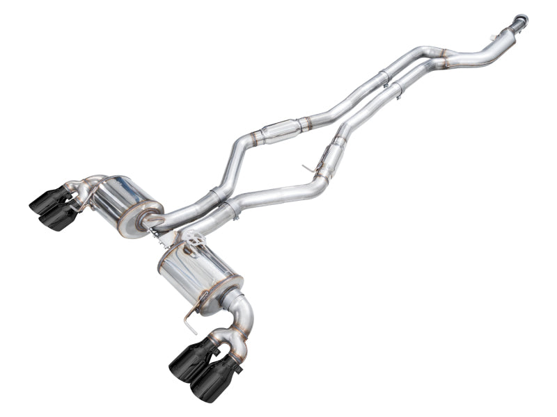AWE Tuning Touring Edition Cat-Back Exhaust - BMW M240i (G42) 2022-2026 - Diamond Black Tips