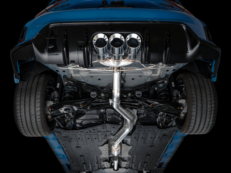 AWE Tuning Track Edition Exhaust with Triple Chrome Silver Tips for 2023 Honda Civic Type R - OneFastShop