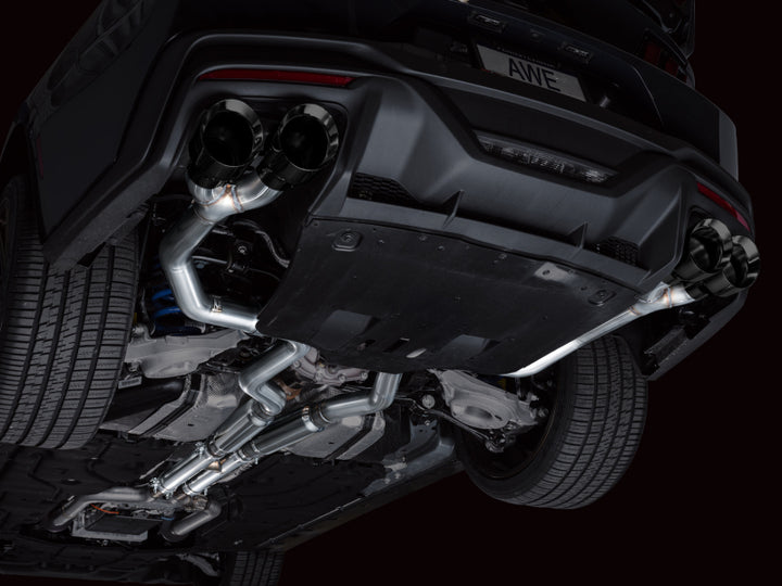 AWE Ford Mustang Dark Horse S650 Catback Exhaust with Quad Black Tips