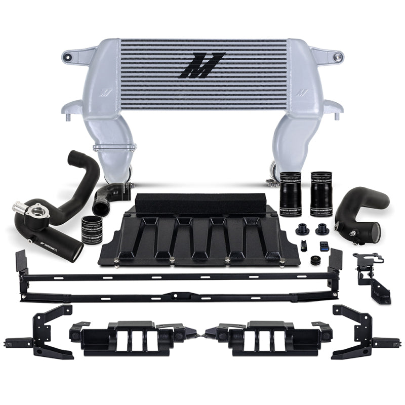 Mishimoto High Mount Intercooler Kit - Ford Bronco 2.3L 2021-2026 - Silver Core, Black Pipes