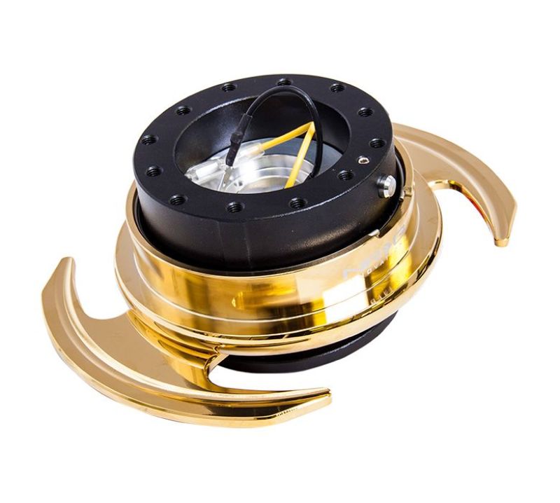 NRG Quick Release 3.0 Steering Wheel Hub with Handles - Black / Chrome Gold