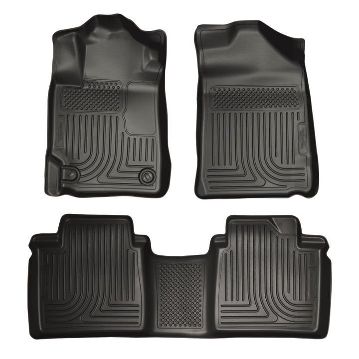 Husky Liners WeatherBeater Combo Black Floor Liners for 2nd Row - 07-11 Toyota Camry - OneFastShop