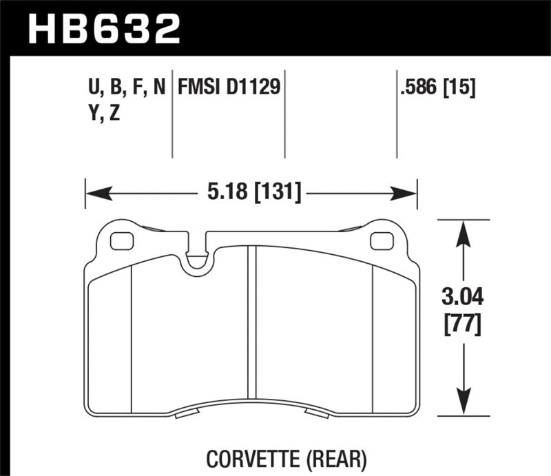 Hawk Performance Ceramic Front Brake Pads - Chevrolet Corvette, Camaro 2009-2018
