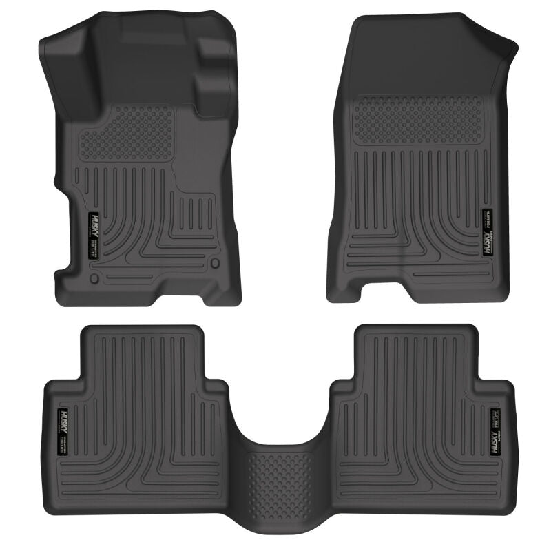 Husky Liners WeatherBeater Combo Black Floor Liners for 08-12 Honda Accord 4DR One Piece for 2nd Row