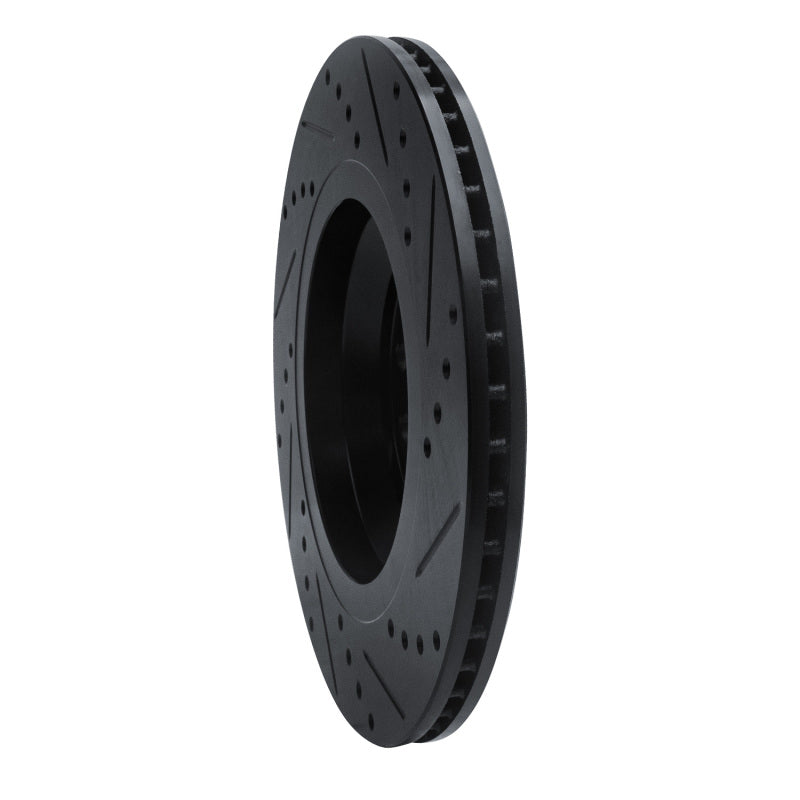 R1 15-25 Volkswagen GTI Rear Left Drilled And Slotted Black Brake Rotor