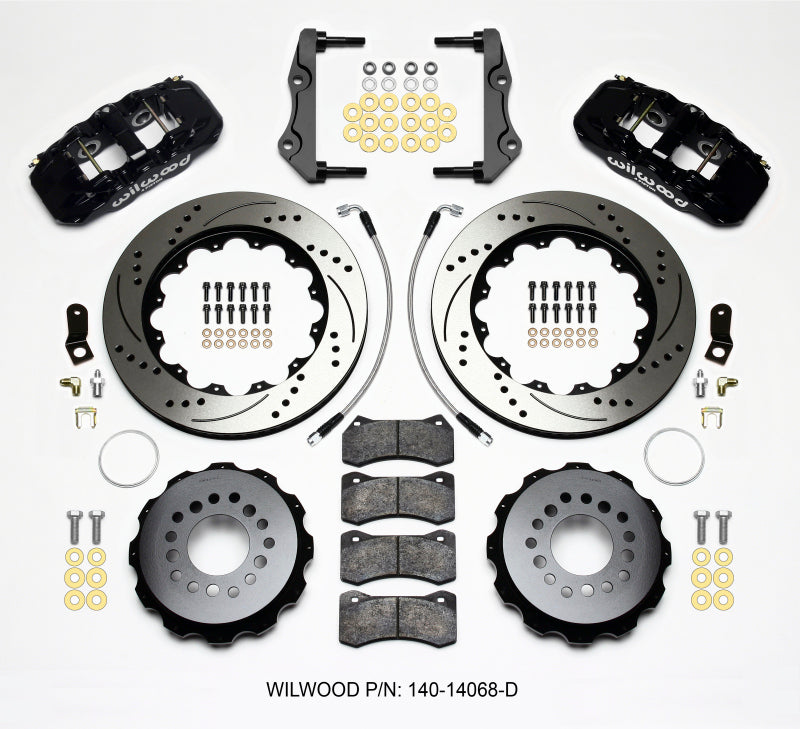 Wilwood AERO4 Drilled & Slotted Rear Big Brake Kit with Lines - Dodge Charger / Challenger 2012-2015