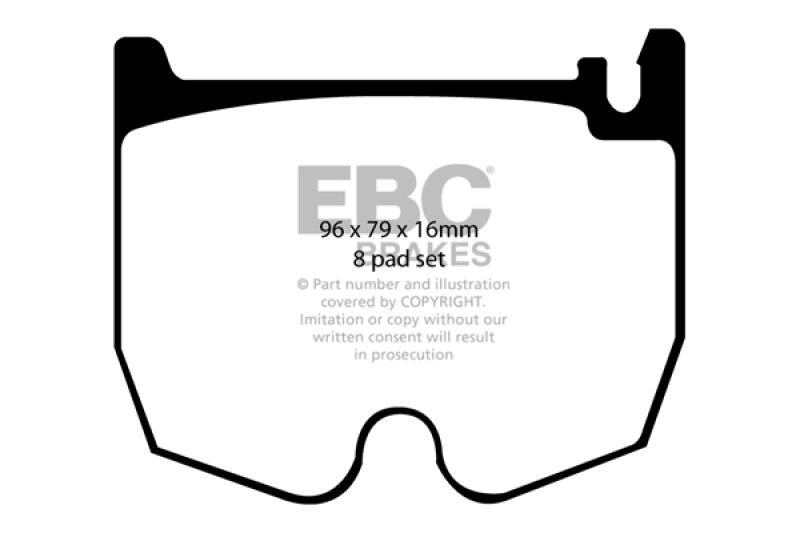 EBC Yellowstuff Front Brake Pads - Mercedes-Benz S55 AMG, SL55 AMG, CL55 AMG 2003-2008