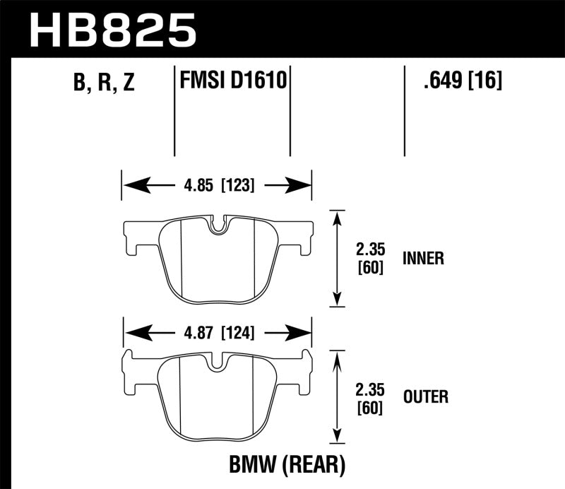 Hawk Performance HPS 5.0 Rear Brake Pads for BMW 335i/335i xDrive 13-15 / 435i/435i xDrive 14-16 - OneFastShop