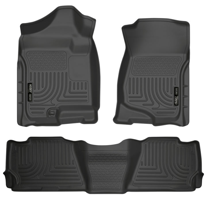 Husky Liners WeatherBeater Black Front/2nd Row Floor Liners for 07-13 GM Escalade ESV/Avalanche/Suburban - OneFastShop