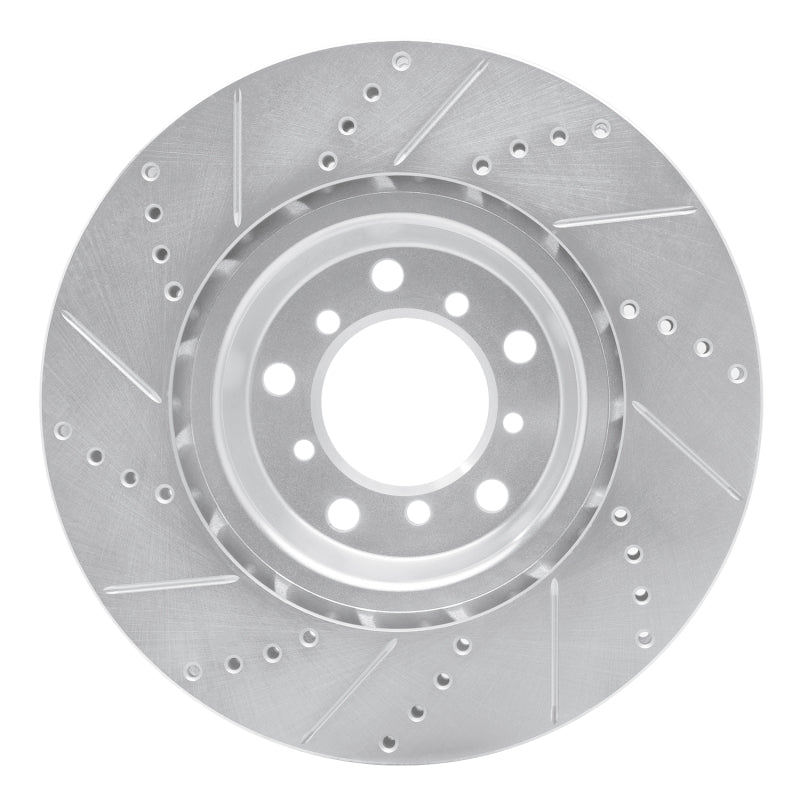 R1 Concepts eLINE Front Left Drilled & Slotted Brake Rotor - BMW M3 (E46) 2001-2006 - Silver, image 5