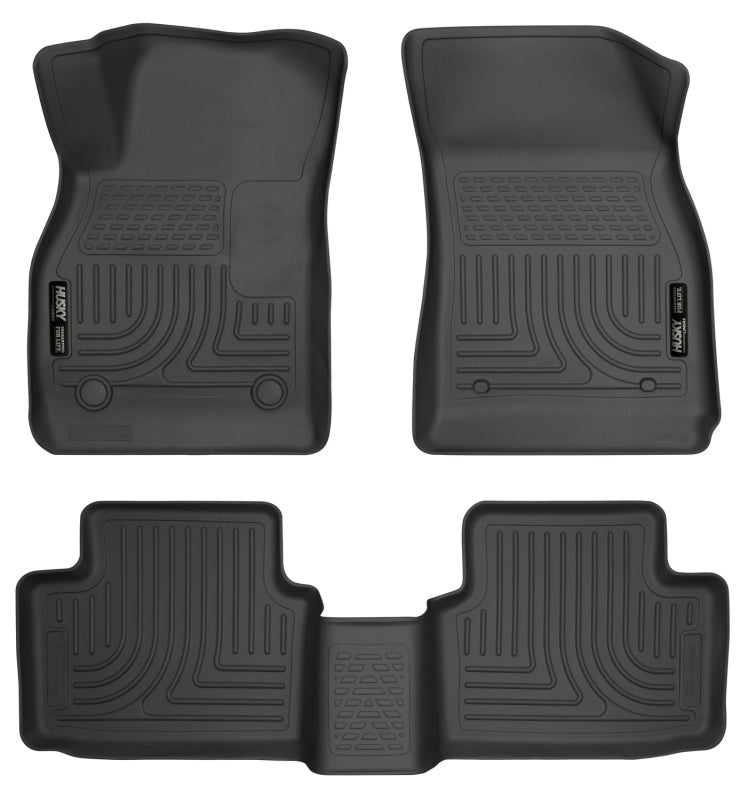 Husky Liners WeatherBeater Black Front & 2nd Seat Floor Liners for 2013-2016 Chevy Malibu Eco LS LT LTZ Limited - OneFastShop