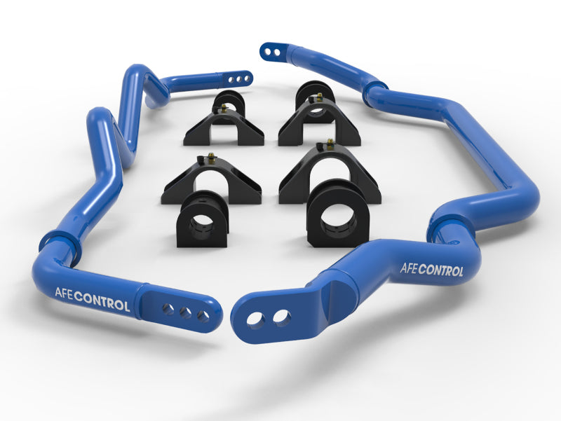aFe Front and Rear Sway Bar Set Blue for 16-21 Infiniti Q50/Q60 3.0L (tt)