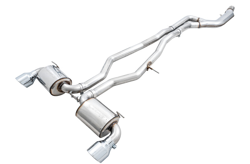 AWE Tuning Touring Edition Non-Resonated Cat-Back Exhaust - Toyota GR Supra (A90) 2020-2026 - Chrome Silver Tips