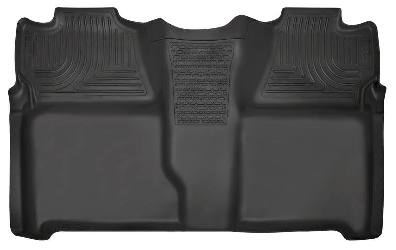 Husky Liners Weatherbeater Black 2nd Seat Floor Liner for 07-13 Chevy Silverado 1500/2500HD Crew Cab
