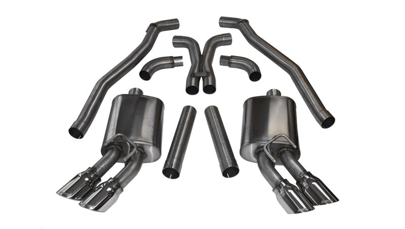 Corsa Polished Sport Cat-Back + XO Exhaust for 2012-2015 Chevrolet Camaro ZL1 - OneFastShop