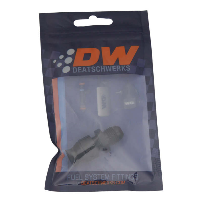 DeatschWerks 6AN Male Flare to 5/16in Hardline Compression Adapter Anodized Matte Black