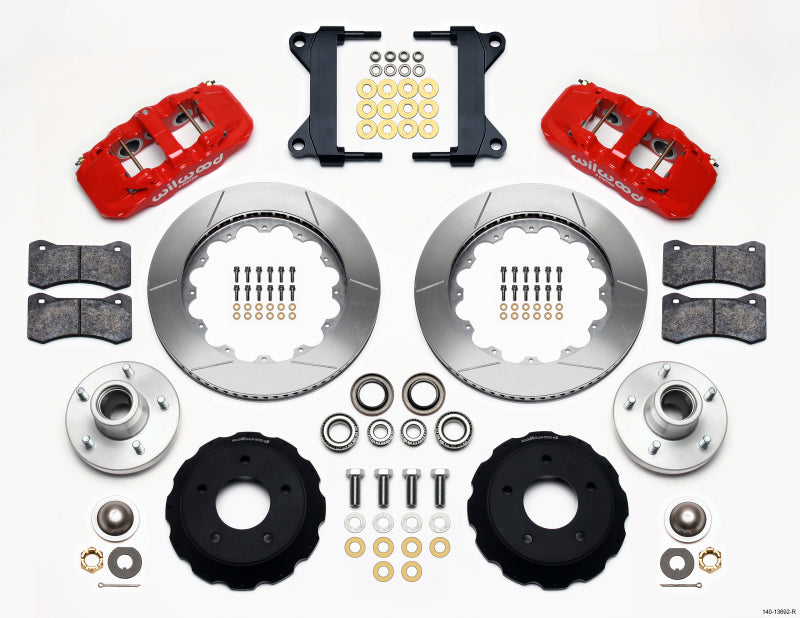 Wilwood AERO6 Front Hub Kit 14.00 Red Chevy C-10 60-87 CPP Drop Spindle - OneFastShop