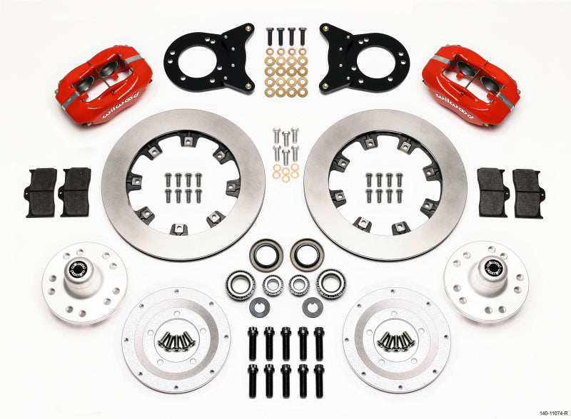 Wilwood Forged Dynalite Front Kit 12.19in Red for 1970-1973 Mustang Disc & Drum Spindle - OneFastShop