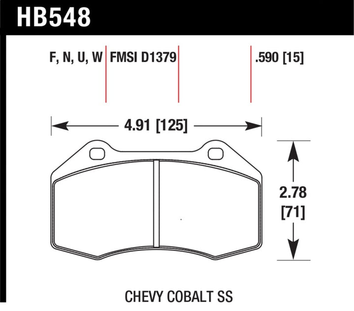 Hawk Performance HPS 5.0 Front Brake Pads for 08-10 Chevrolet Cobalt and HHR - OneFastShop