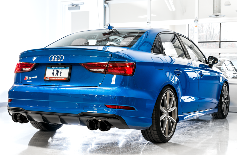 AWE Tuning Audi 8V S3 SwitchPath Exhaust w/Diamond Black Tips 102mm.