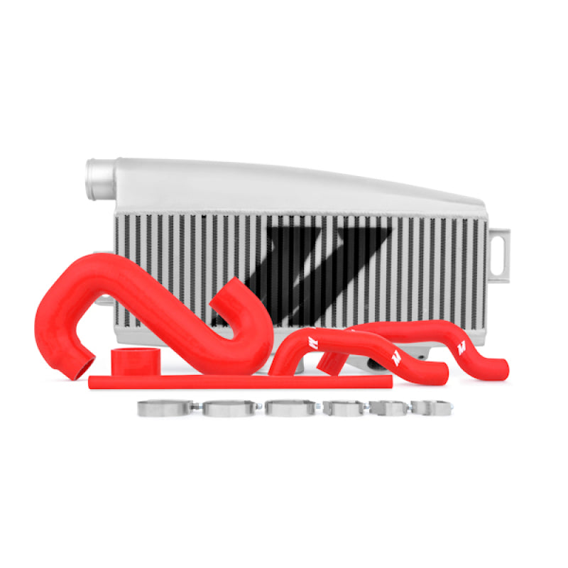 Mishimoto Top-Mount Intercooler Kit for Subaru 02-07 WRX/04-07 STi with Powder Coated Silver & Red Hoses