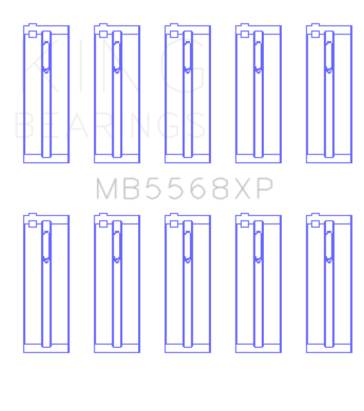 King Engine Bearings Performance Main Bearing Set - Size STD for Acura D16A1/Honda H22A4/F23A - Fits Various Models