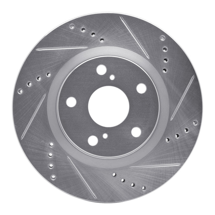 R1 06-20 Lexus ES350 Front Right Drilled and Slotted Silver Brake Rotor