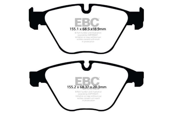 EBC Redstuff Front Brake Pads for 2010-2016 BMW 535i 3.0 Turbo F10 - OneFastShop