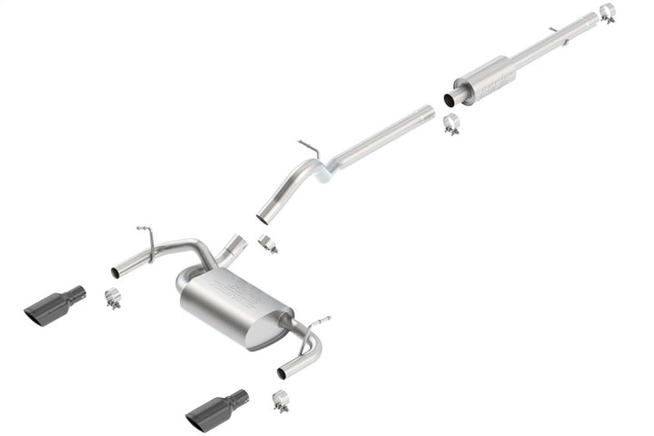 Borla Exhaust System Black Chrome Jeep Wrangler 3.6L 12-16