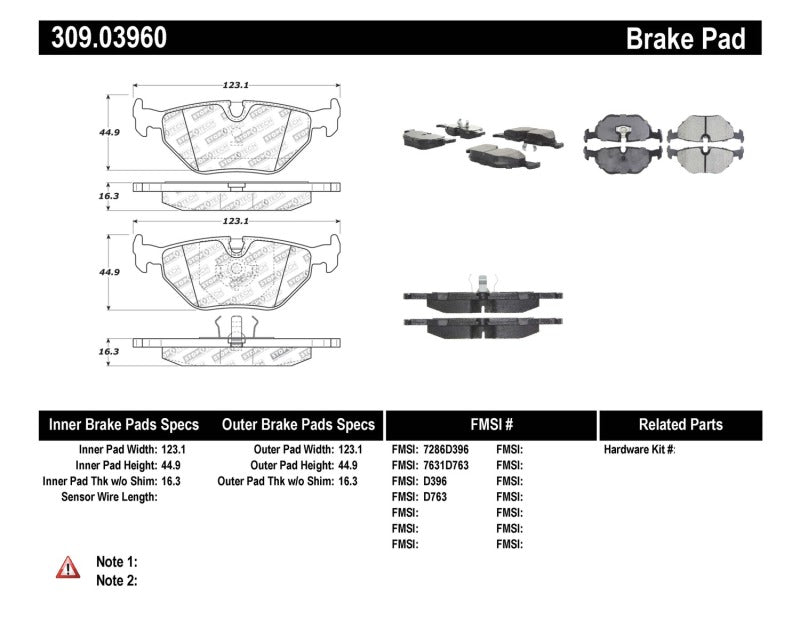 Stoptech Performance Rear Street Brake Pads for 87-99 BMW M3 89-93 M5 98-02 Z3 - OneFastShop