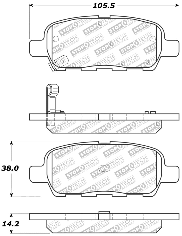 StopTech Performance Rear Brake Pads for 2002-2008 350Z and 2001-2008 G35 - OneFastShop