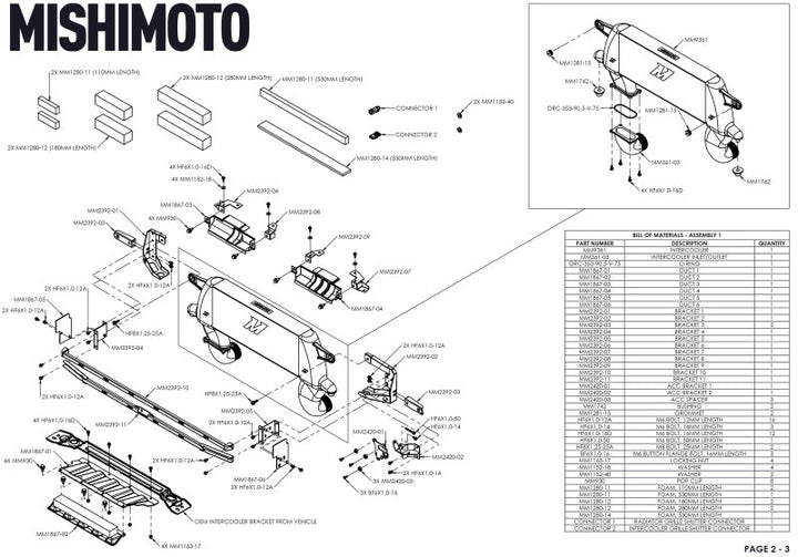 Mishimoto High Mount Intercooler Kit 21 Plus Bronco 2.3L - OneFastShop